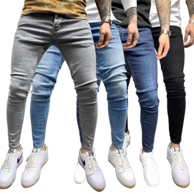 Men’s Jeans Men Skinny Jeans Stretch Pants Slim Fit Pants Men pants Black Jeans Blue Jeans