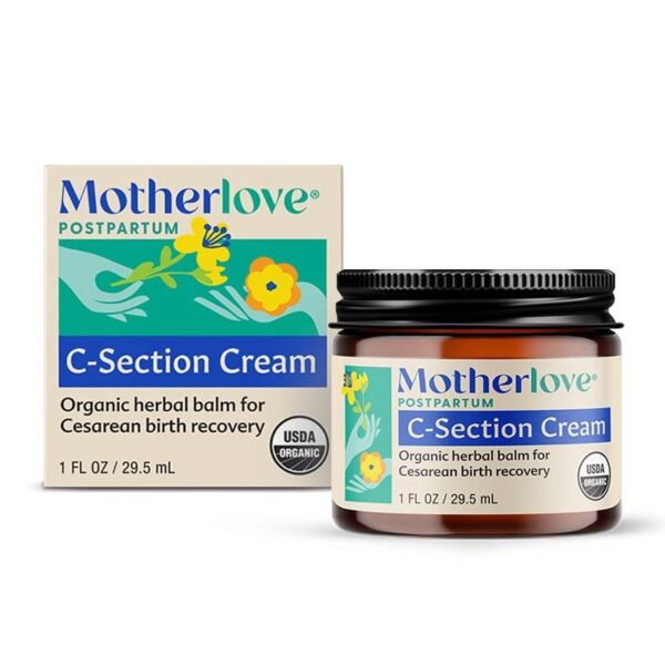 MotherLove C Section Cream (1 oz) | Soothing postpartum balm for cesarean birth recovery that helps minimize scars