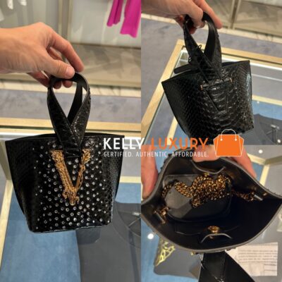 Versace Python Leather Bag, Ships in 4 days