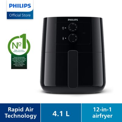 PHILIPS 4.1L 12-in-1 Air Fryer HD9200/91 – Rapid Air, Fry, Bake, Grill, Roast, Quick Clean basket,